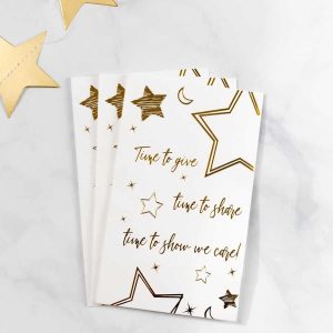 Hvid gavepose m/guld “Time to give”