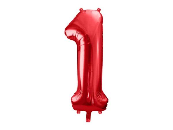 Rød folie ballon tal 1 (stor)