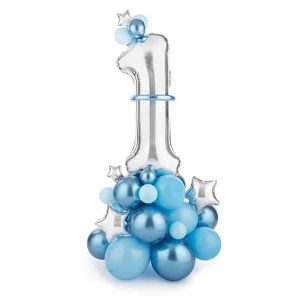 "1" års blå ballon tårn