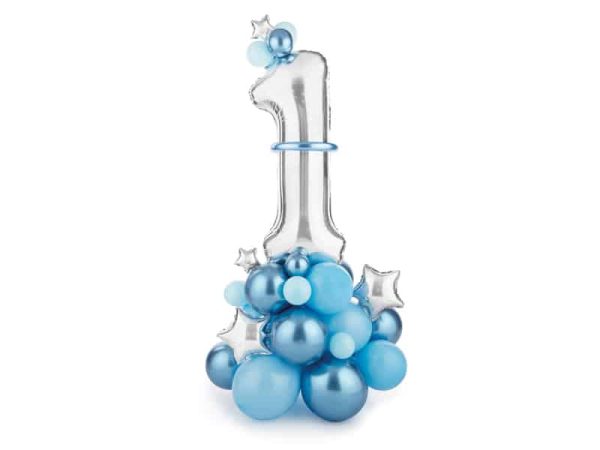 “1” års blå ballon tårn