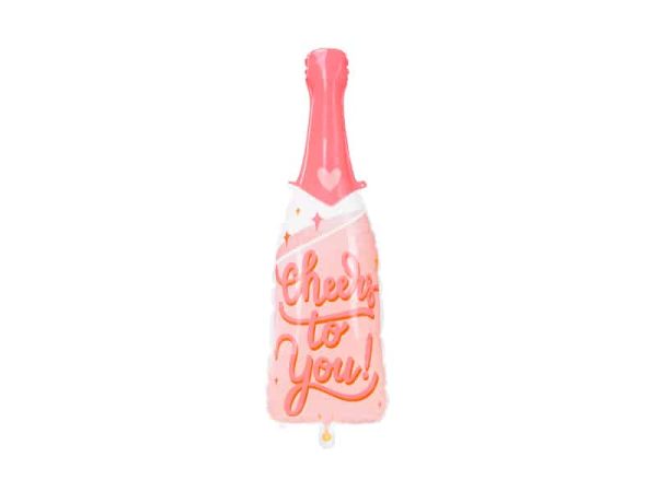 Rosa “Cheers to you” champagneflaske folie ballon