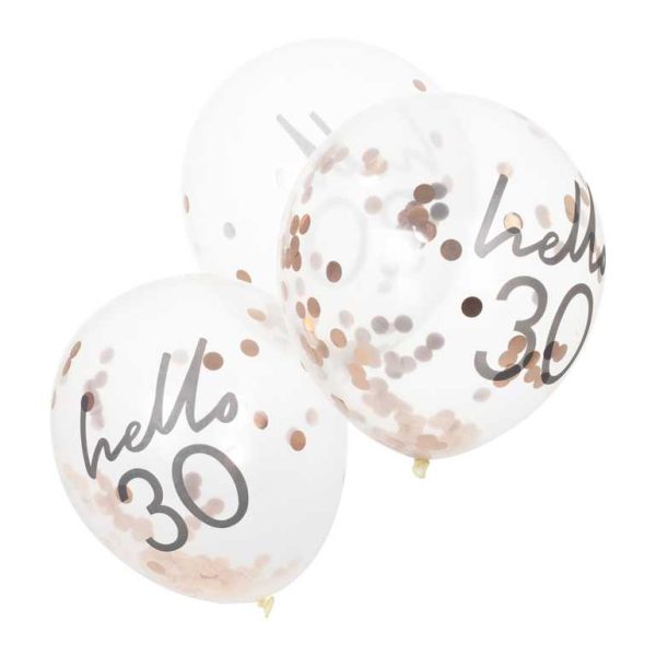 “Hello 30” rosegold konfetti ballon