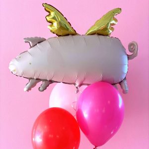 Ballon box flyvende gris med tre balloner
