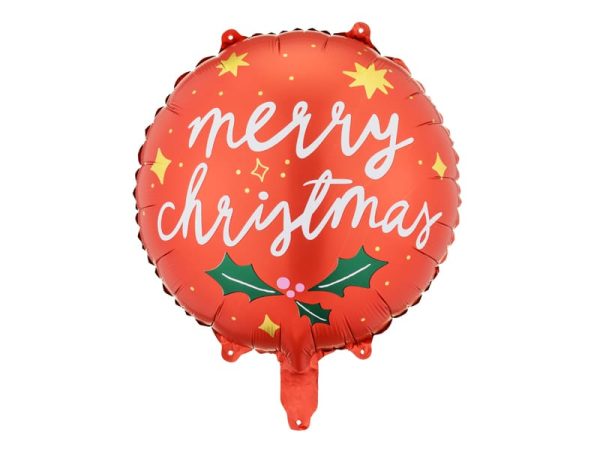 Rød “Merry Christmas” folie ballon