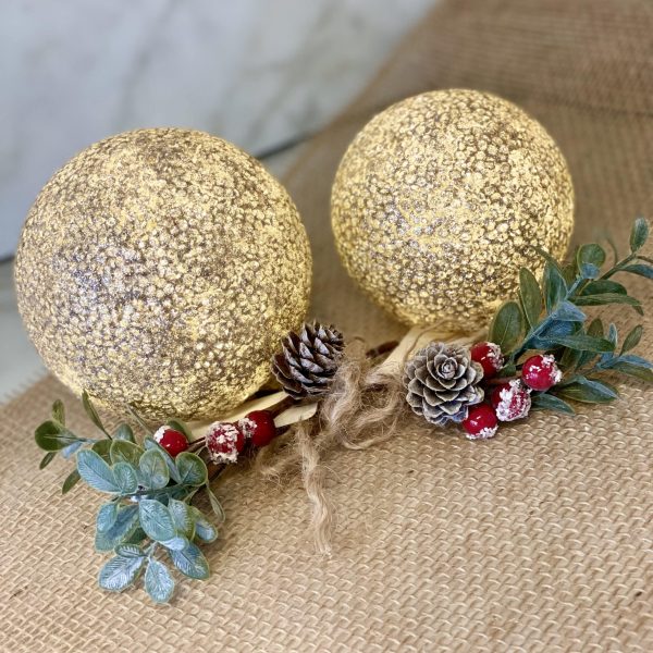 Glimmer kugle med LED lys (lille)