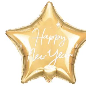 Guld stjerne folie ballon "Happy New Year"