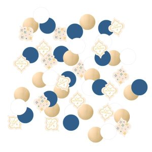 Blå/guld "Eid Mubarak" konfetti