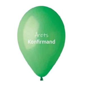 Grøn ballon "Årets Konfirmand"
