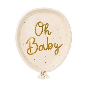 Creme tallerken "Oh baby" m/prikker