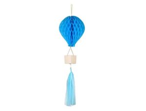 Lyseblå honeycomb luftballon m/tassel