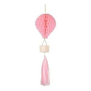 Lyserød honeycomb luftballon m/tassel