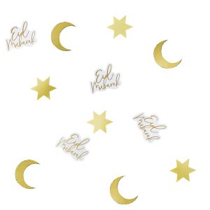 Guld “Eid Mubarak” konfetti