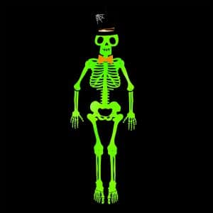 Glow in the dark skelet m/hat