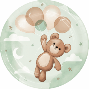 Transparent rund ballon m/ LED lyskæde på batteri