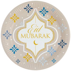 Eid Mubarak Middagstallerkener (8 stk. i en pakke)