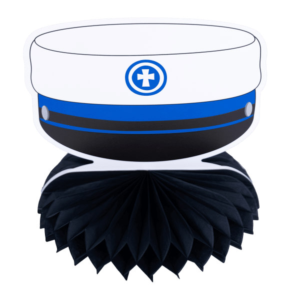 Blå studenterhue honeycomb bordpynt