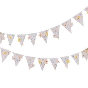 Rosa vimpel banner med blomster