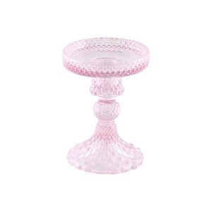 Lav lyserød pedestal lysestage