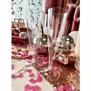 Plast champagneglas m/ klar fod