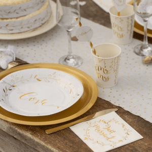 Hvid serviet m/guld “Just married” Hvid serviet m/guld “Just married”