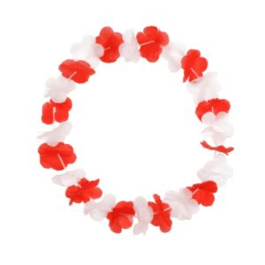 Rød/hvid Hawaii krans