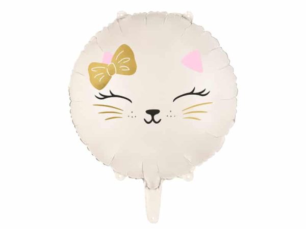 Hvid kat folie ballon