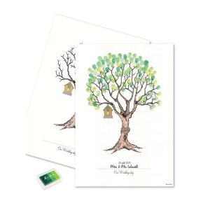 Grøn bryllup fingeraftryk plakat