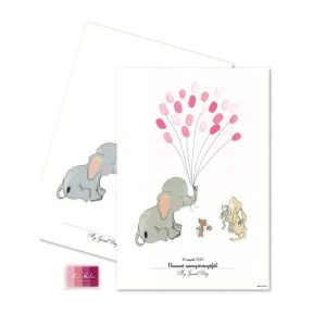 Lyserød elefant fingeraftryk plakat
