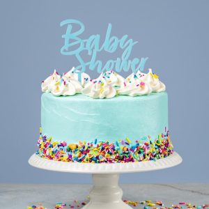 Blå babyshower kagetopper