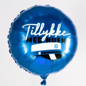 Blå folie ballon "Tillykke med huen"