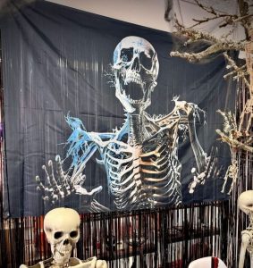 Hjemsøgt skelet banner (stor)