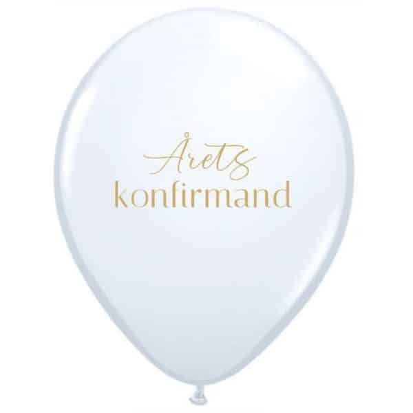 Hvid ballon “Årets Konfirmand”