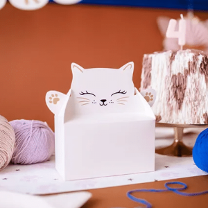 Konfettirør med pink katte og guld stjerner (20 cm)