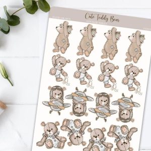 Lyseblå bamse klistermærker