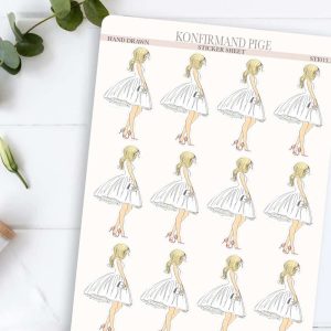 Klistermærker konfirmand pige lyst hår