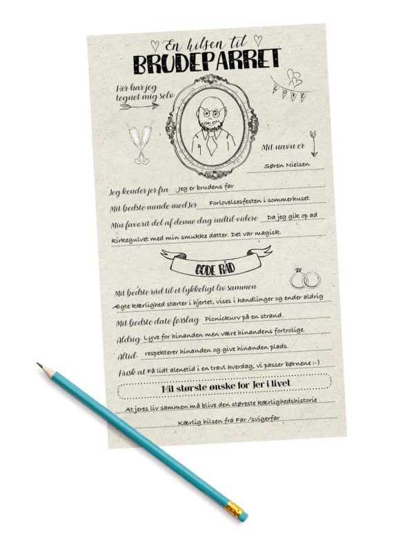 En hilsen til brudeparret