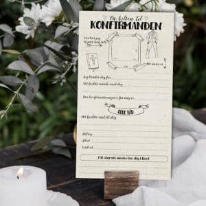 En hilsen til konfirmanden – dreng