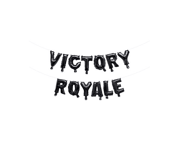 Sort Fortnite folie banner “Victory royale” Sort Fortnite folie banner “Victory royale”