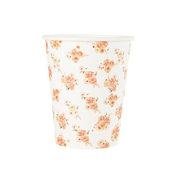 Hvid papkop m/fersken blomst Hvid papkop m/fersken blomst