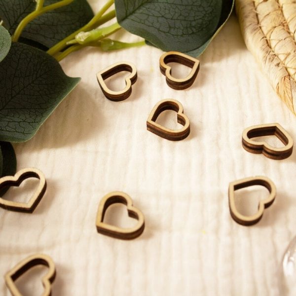 Træ konfetti hjerte