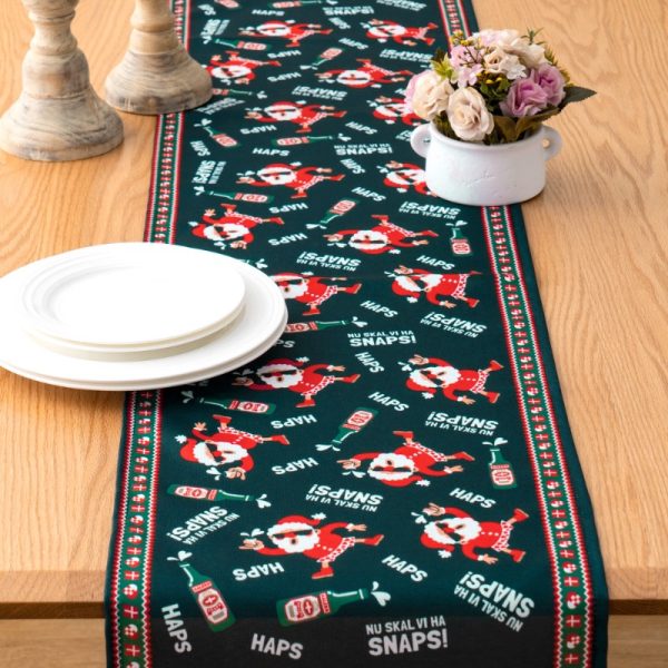 Mørkegrøn bordløber m/snaps