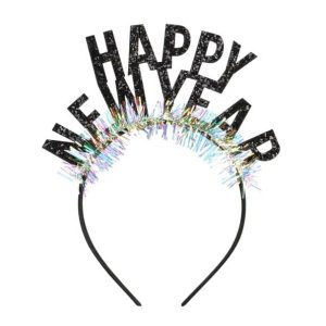 Happy new year hårbånd sort