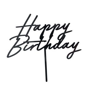 Sort "happy birthday" kage pynt