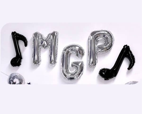 Sølv MGP folie bogstaver m/noder