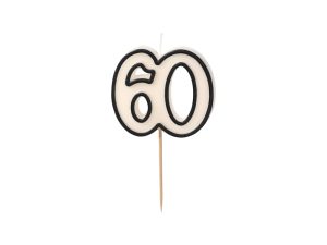 Sort/creme kagelys 60 år
