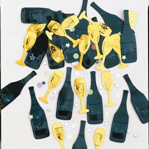 Champagneglas flasker konfetti