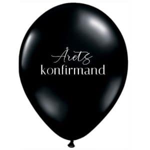 Sort ballon "Årets Konfirmand"