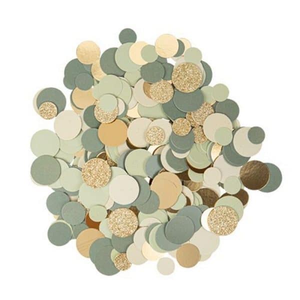 Oliven grøn/guld konfetti rund Oliven grøn/guld konfetti rund