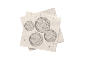 Hvid serviet m/diskokugle