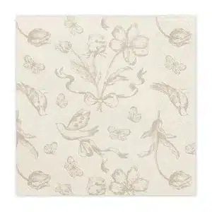 Grøn/beige ternet paptallerken m/ guld kant